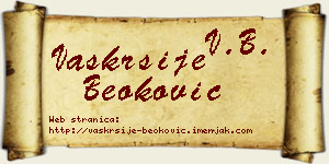 Vaskrsije Beoković vizit kartica